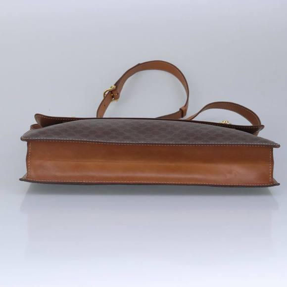 CELINE Macadam Canvas Business Bag PVC Leather 2way Brown Gold Auth 96233 - Picture 5 of 16